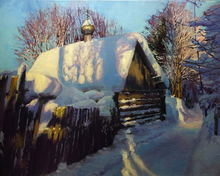 Старая часовня 50х40. Холст. Масло.