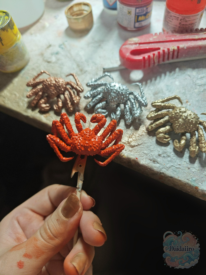 Получается похоже на краба из тарелки