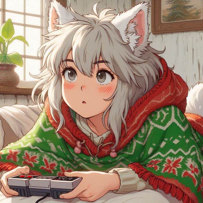   !  , , , Anime Art,  , , Original Character, , Animal Ears, , , NES, Super Mario Bros,  , -, Ginger & White, 