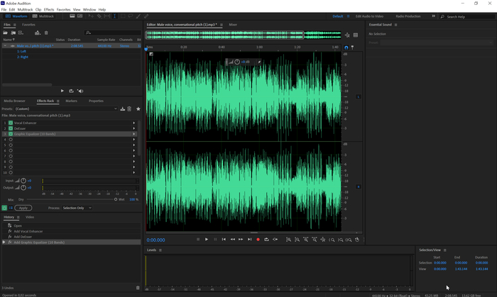 Скриншот окна программы Audition
