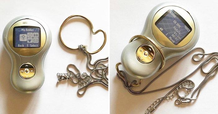 Стильный телефон, выполненный в виде кулона. Можно звонить и носить в качестве украшения.