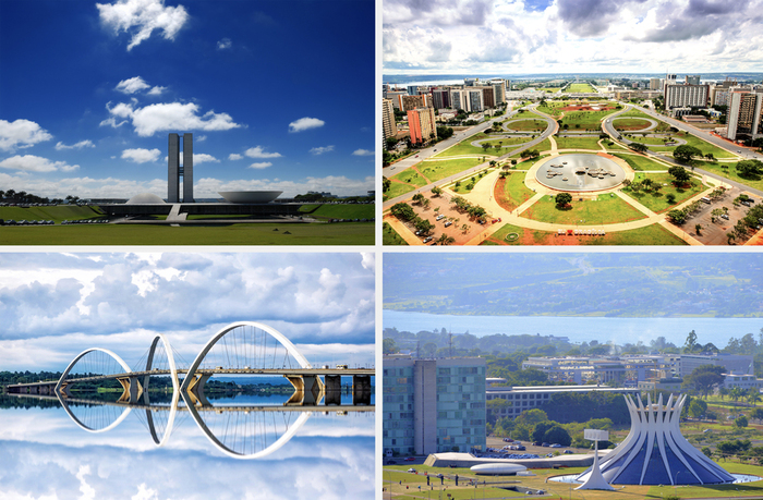 Достопримечательности столичной Бразилиа: Дворец Национального конгресса, площадь Трёх властей, мост Жуселино Кубичека и Кафедральный собор