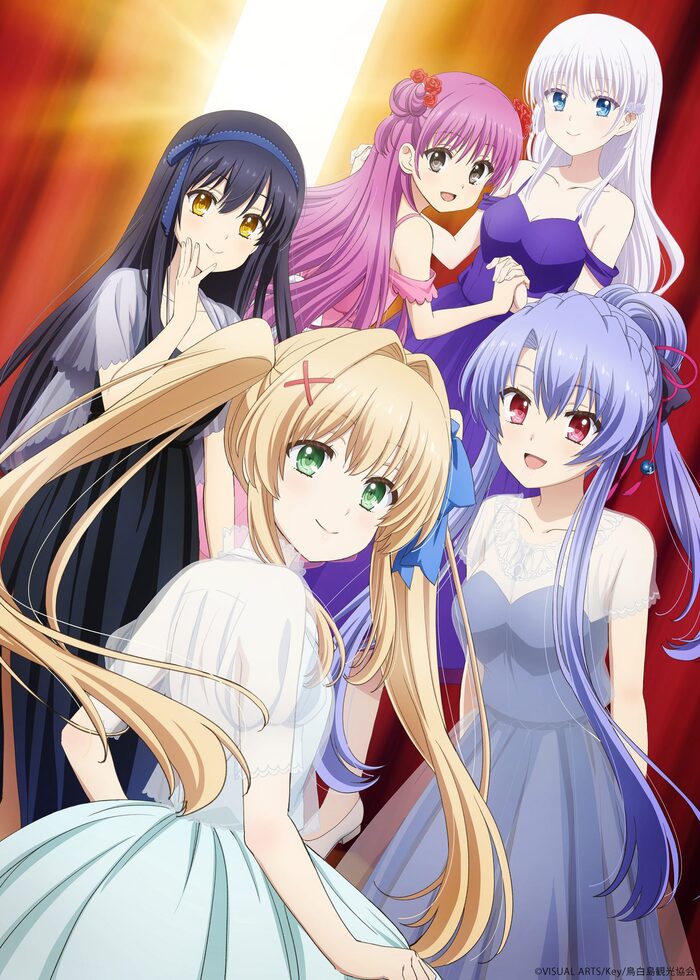 С правого верхнего угла по часовой стрелке: Широха, Ао, Цумуги, Камомэ, Уми. А гг не особо важно, как выглядит