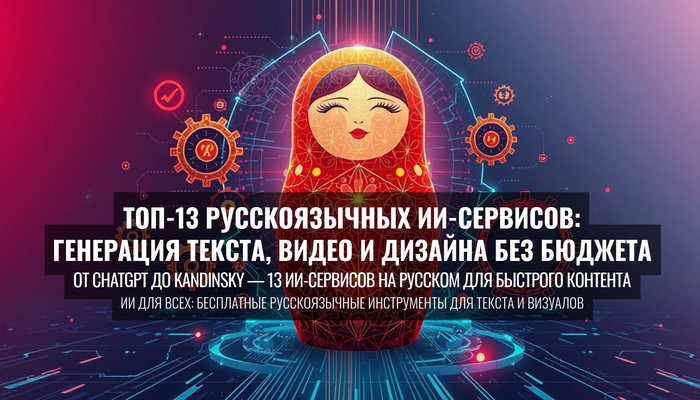 Экономьте время с ИИ. Обзор 13 русскоязычных инструментов для генерации контента.