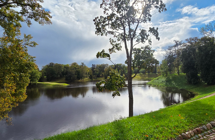 Вид на Нижний пруд. Который мы не стали обходить, потому что нас накрыл ливень