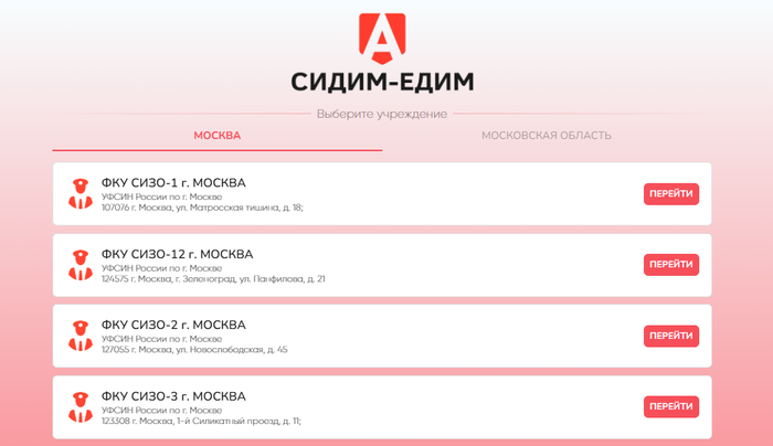 Служба доставки продуктов в тюрьму - Сидим-Едим