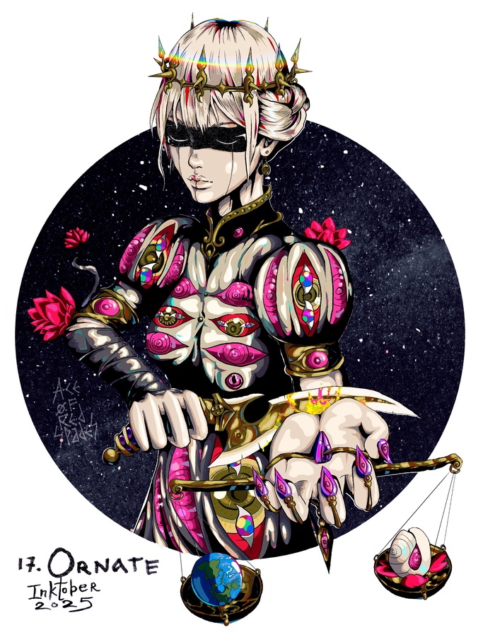 Inktober 2025 17Ornate&#x2763;&#xFE0F;        Hades II