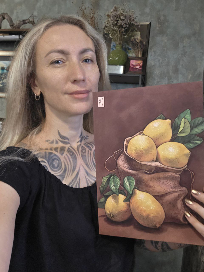 Рисую акварелью всякое и дарю 30! постеров своим подписчикам). Постер 2 - Лимоны