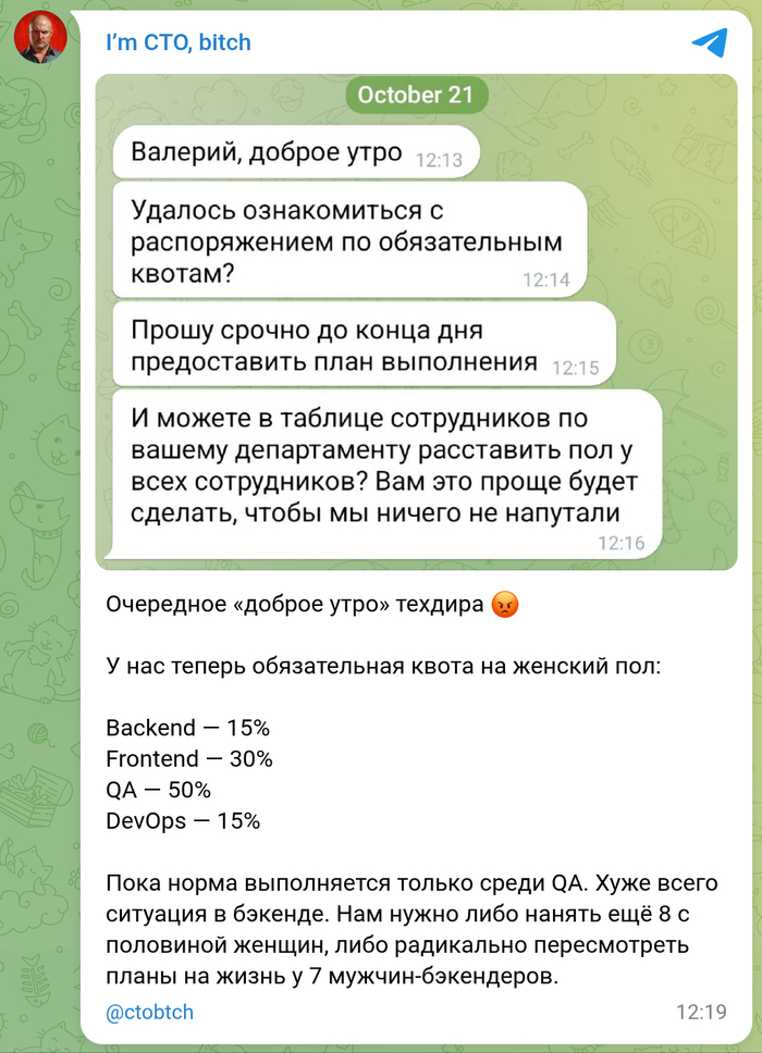 Обязательная квота на айтишниц