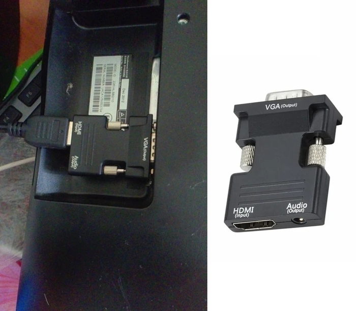 Как подключить кабель HDMI к монитору с разъёмом VGA