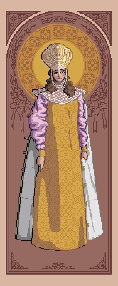 Тот самый арт девушки в кокошнике.