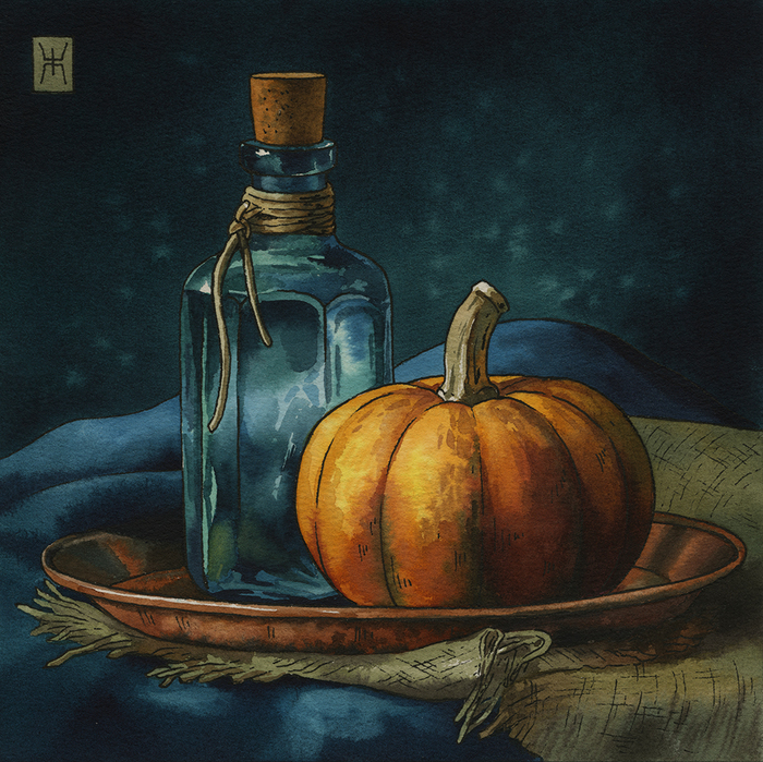 Акварель, хлопок, линеры. 25г.