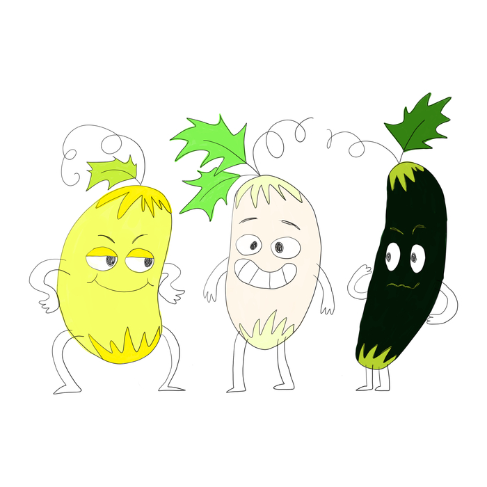 желтые белые и черные огурцы