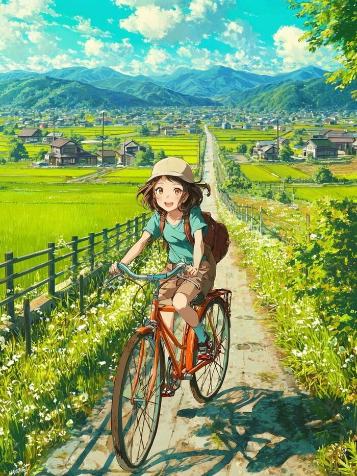 - А ты умеешь как я кататься на велике без цепи и педалей?