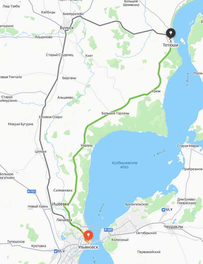 Дорога через Ундоры и альтернативный вариант через Буинск