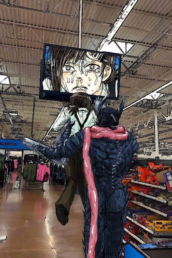 Сюжет последних глав первой части "человека-бензопилы" вкратце: