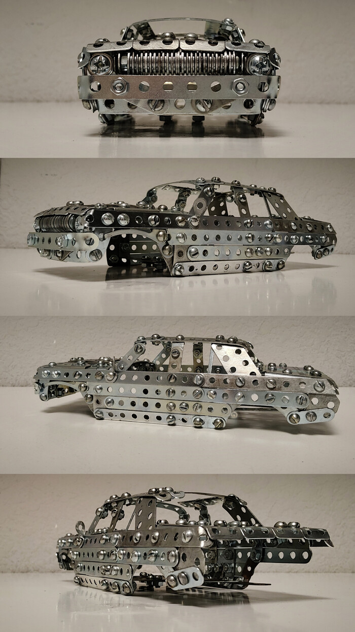 ГАЗ-24 из металлического конструктора в процессе