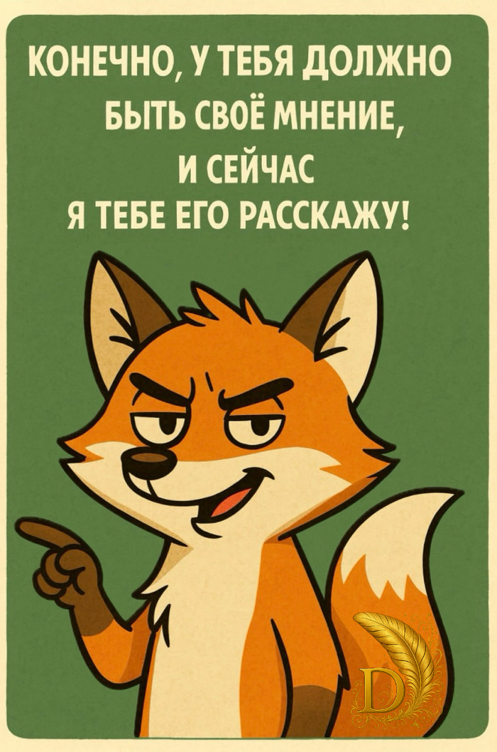 “У каждого должно быть своё мнение”… но это необязательно твоё