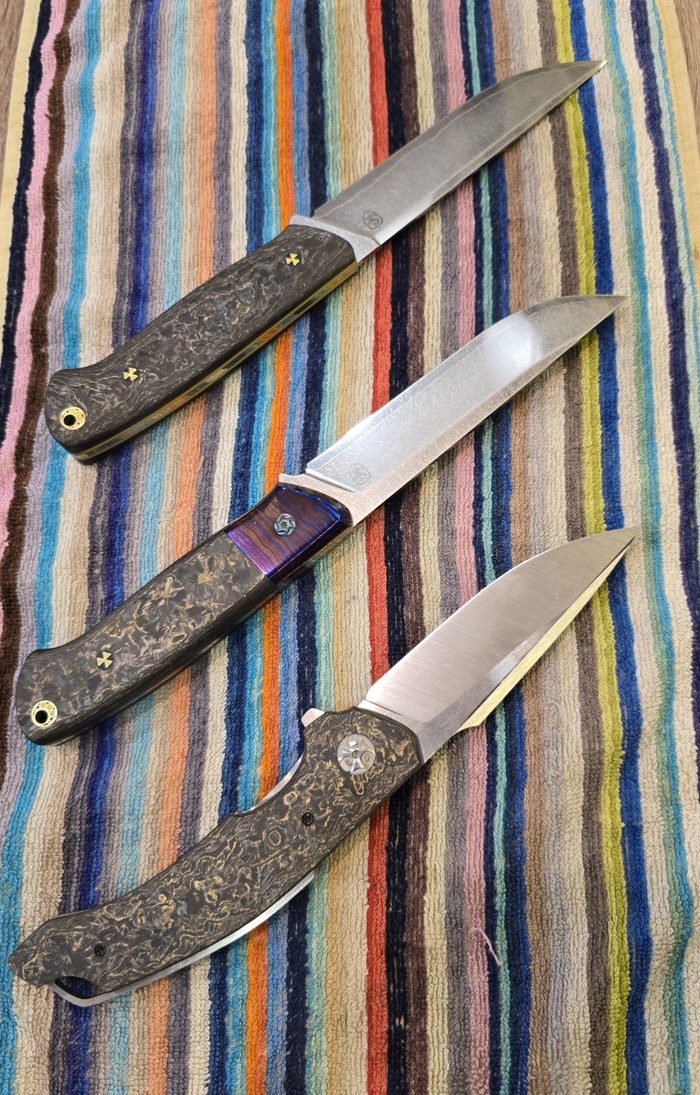 Делаю три ножа, стали ZDP 189, REX 121, складной нож из стали MagnaCut