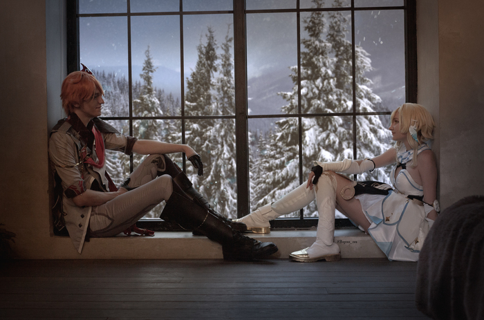 Косплей на Чилюмин (Люмин и Тарталья) из Genshin Impact