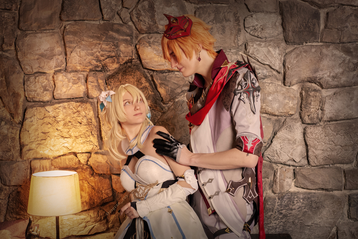 Косплей на Чилюмин (Люмин и Тарталья) из Genshin Impact