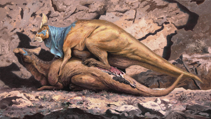 Палеохудожники зарисовали эту картину так.