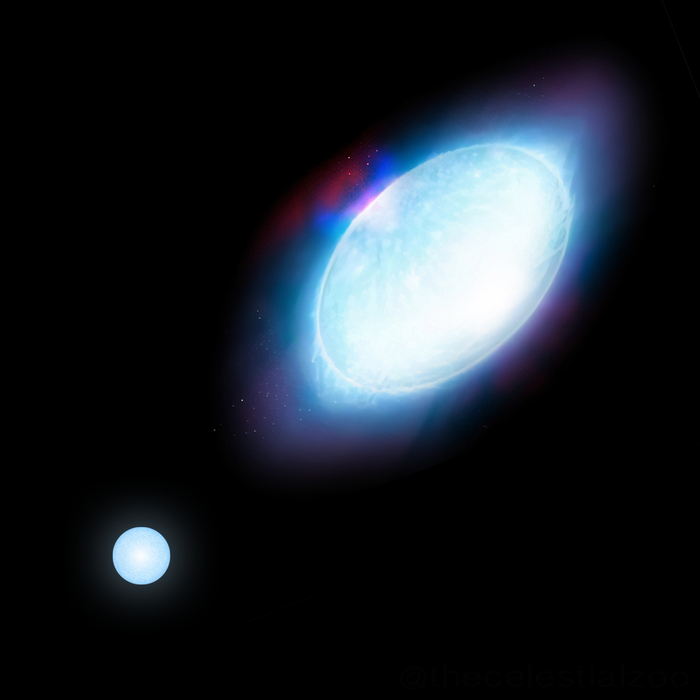 Звездная система Ахернар в представлении хужожника