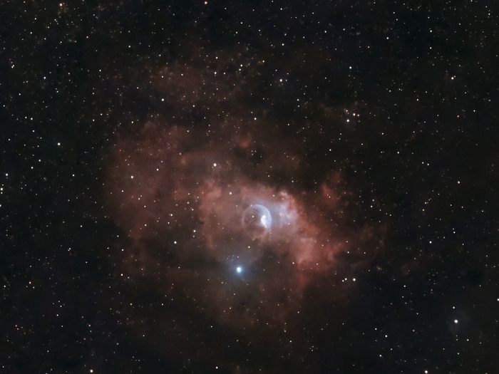 NGC 7635. : ZWO Seestar S50, ~3    (  20). : siril, graXpert, Photoshop.