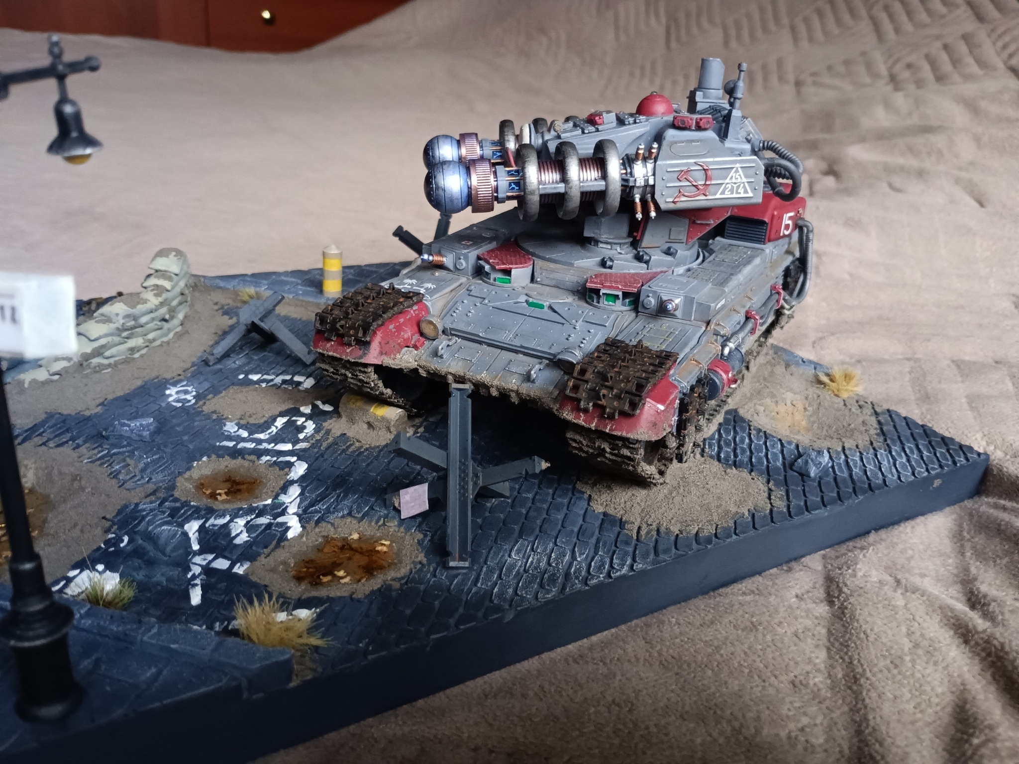 The electricians have arrived. (Photoshoot) - My, Longpost, Diorama, Red alert 2, Tanks, Tesla, Stand modeling