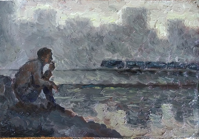 Поезд, озеро, город