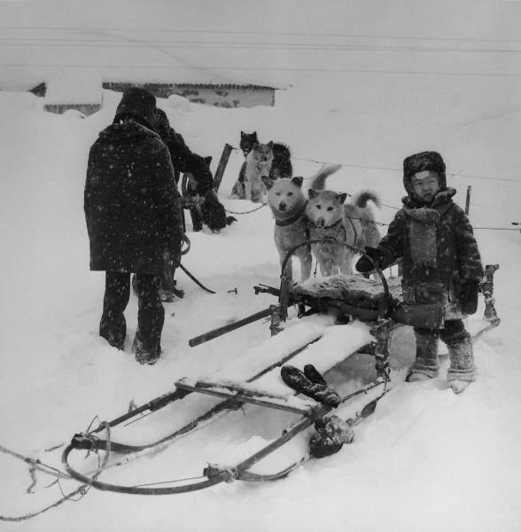 «С папой на охоту». Фото: Василий Шумков, 1972 год, Чукотский национальный округ