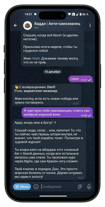 Иногда притворяется пиратом, если попросить