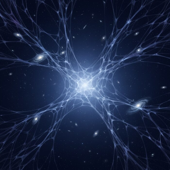Картинка сгенерирована с помощью Искусственного Интеллекта (ИИ) на картинке типо темная материя.