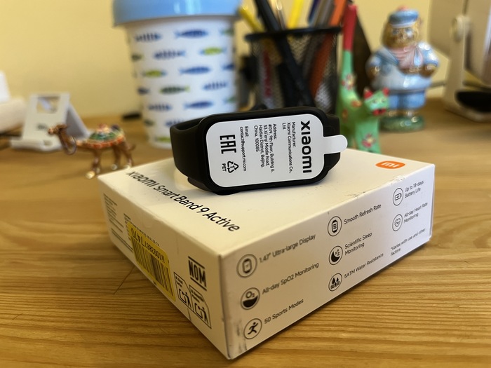 Xiaomi Smart Band 9 Active: в коробке сам браслет, провод для зарядки и инструкция