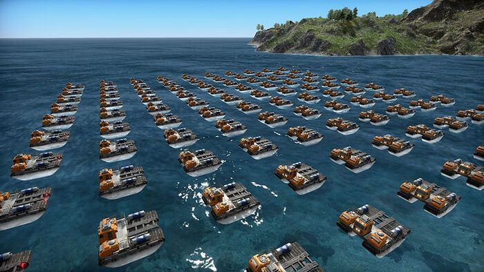 Плавучие средства на старой и плоской версии океана.