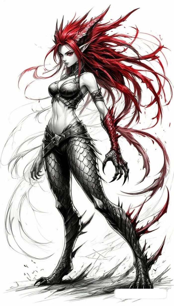 Орианы и Бланки нет, зато получилось сделать Шианну, книжный "дракон Ноксуса"