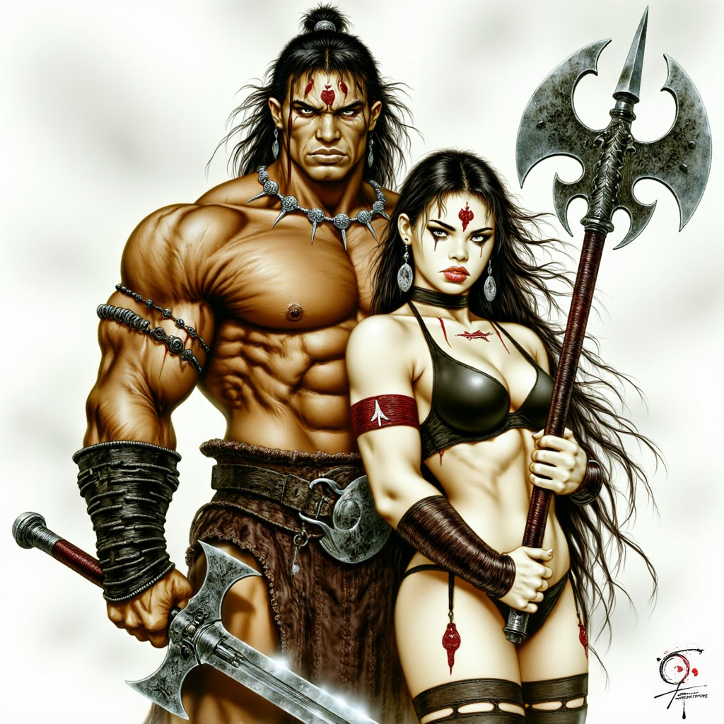 Barbarians - My, Neural Network Content, Neural network art, Pinanoc, Barbarian, Dungeons & dragons, Barbarian, Flux