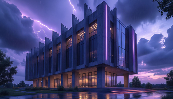 Ещё один дом пионеров, вот только с погодой не повезло