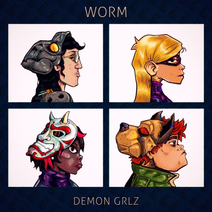 Девушки группировки "Undersiders" в стиле легендарной обложки Gorillaz "Demon Days". Персонажи из книги "Червь" Джона МакКрея