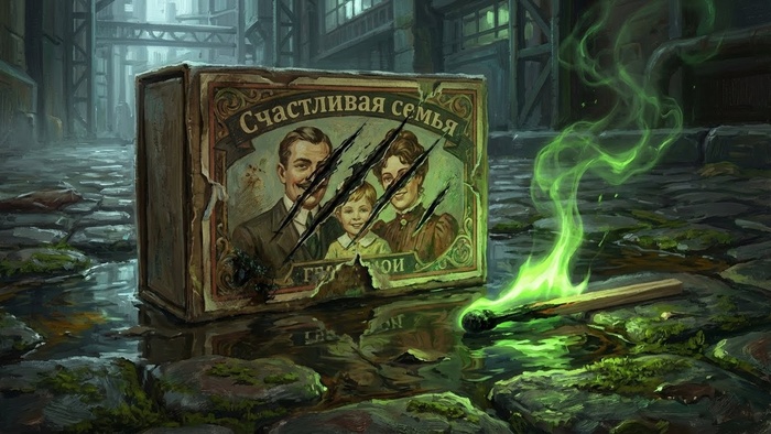 Надпись на коробке: "Счастливая семья". Произведено ценой разрушенных семей.