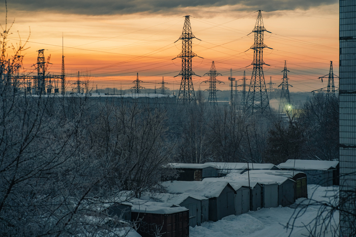 Зимний закат на окраине