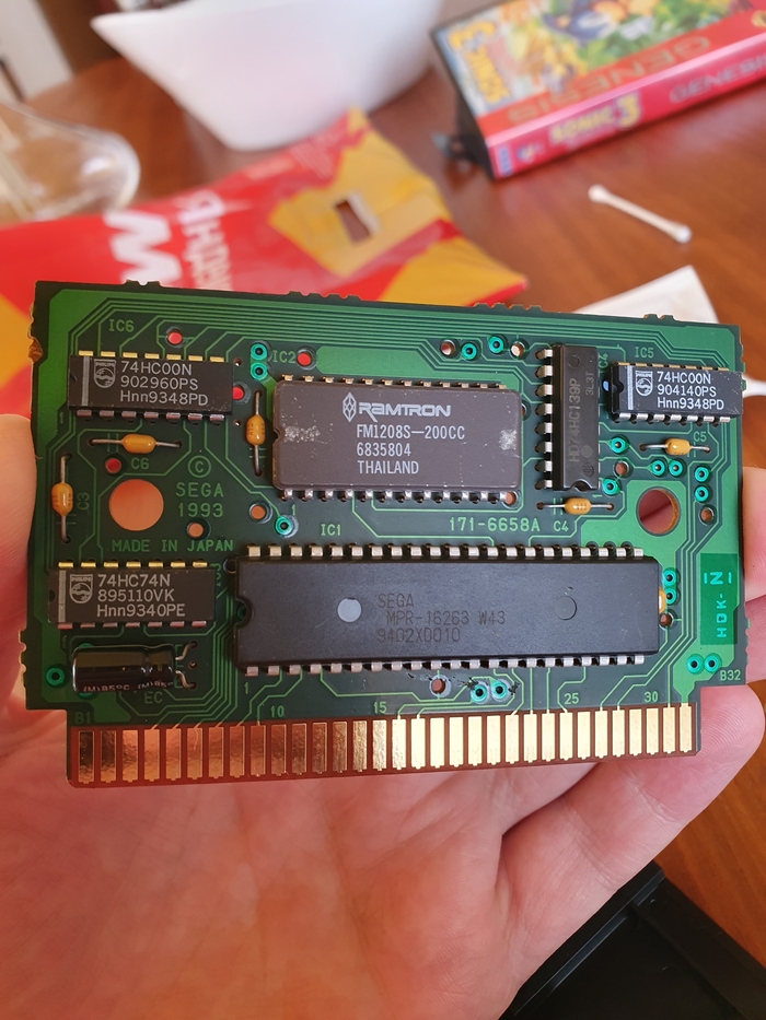 Плата игры Sonic the Hedgehog 3 от Sega