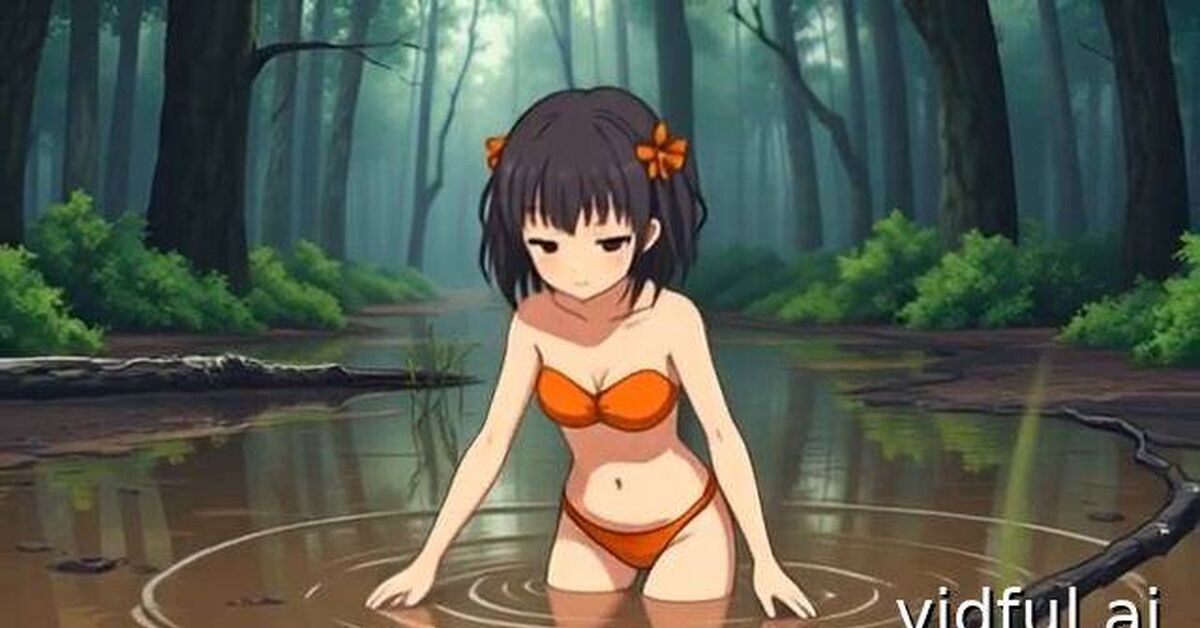 The girl in the swamp - Neural Network Content, Swimsuit, Bathing, Short videos, Rutube, Bikini, Swamp, Anime, Video