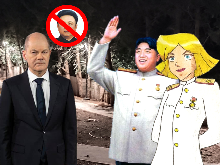 Olaf Scholz in Totally Spies North Korea episode. Olalalalolaf Scholz. Olaf Scholz in North Korea. Kim jong Il in Totally Spies show as Olaf Scholz.