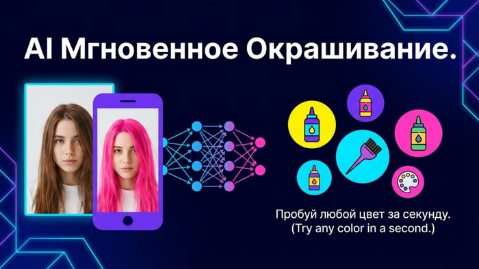 Как изменить цвет волос на фото онлайн через нейросеть Nano Banana Pro