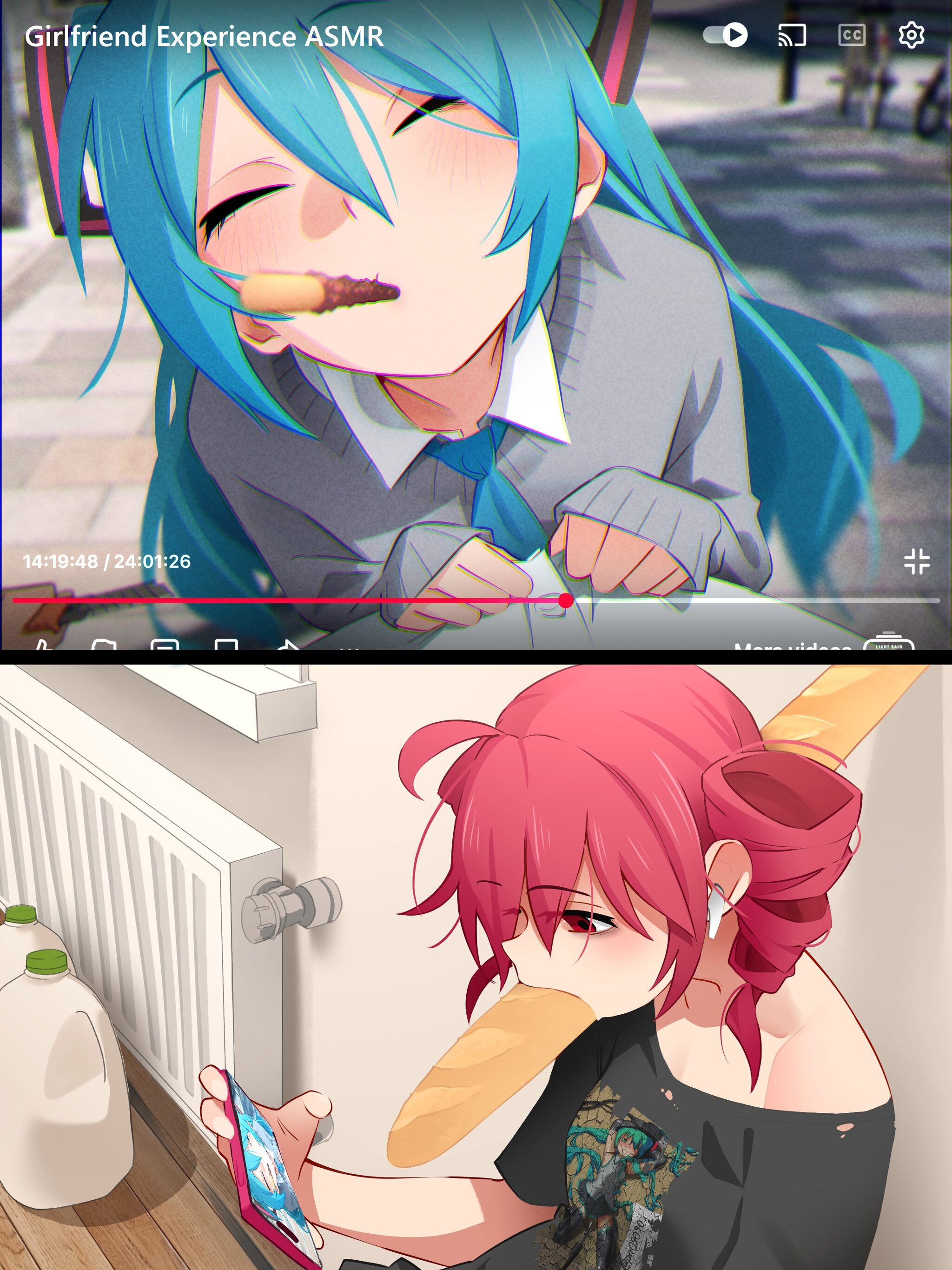 Vocaloid | Hatsune Miku & Kasane Teto - Anime, Art, Anime art, Hatsune Miku, Kasane Teto, Vocaloid, Khyleri, Twitter (link)