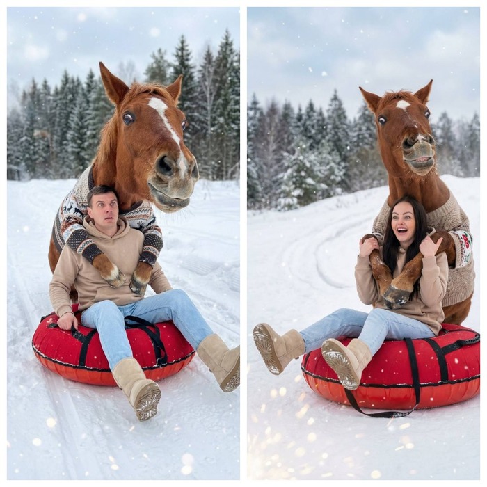 В 2026 даже лошадь знает, как собрать вирусный кадр