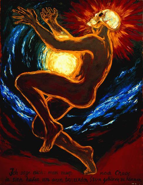 Нужно носить в себе ещё хаос, чтобы быть в состоянии родить танцующую звезду, картина Лены Хейдиз