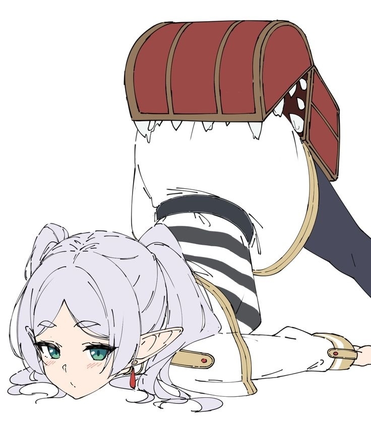 Bite - Anime, Anime art, Frieren, Booty, Kus, Mimic, Sousou no Frieren