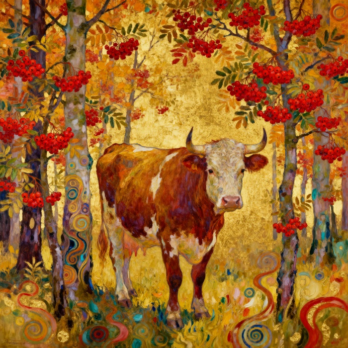 Бурёнка в рябиновой роще